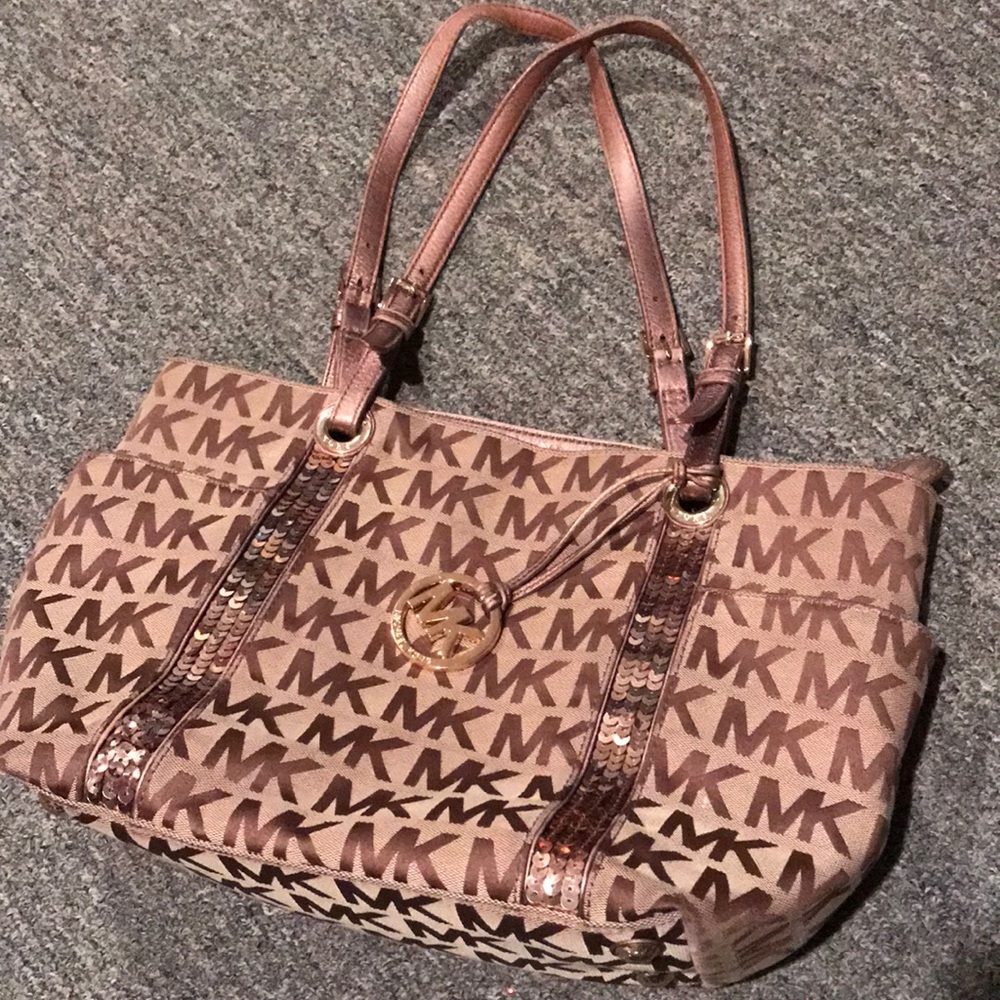 Michael Kors Signature Tote - Brown and Bronze